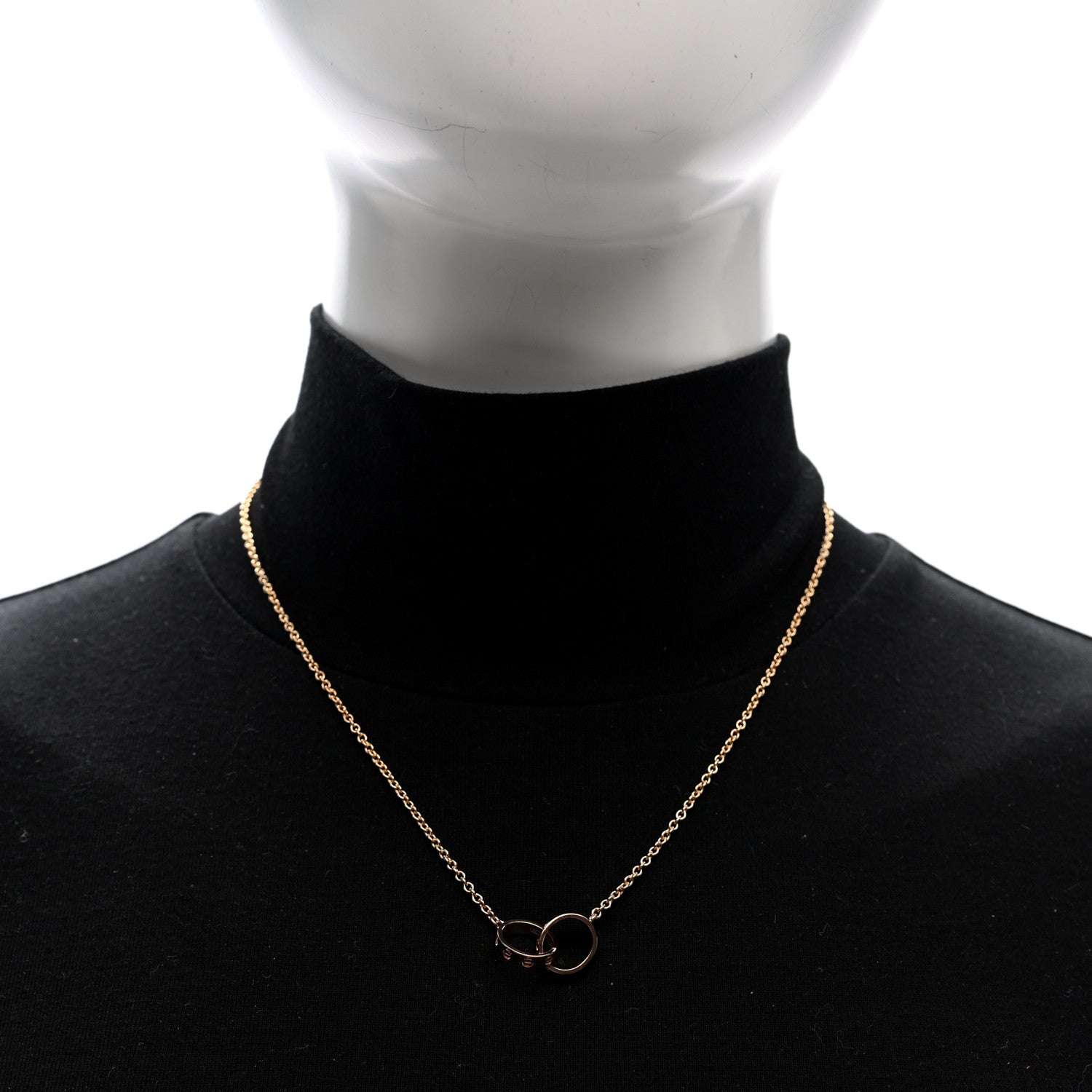 Cartier 18K Pink Gold Interlocking LOVE Necklace 2 of 5