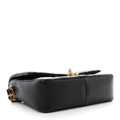 Chanel Shiny Caviar Quilted Small Chain Melody Flap Black 4 of 11