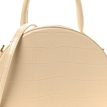 Mansur Gavriel Calfskin Crocodile Embossed Circle Crossbody Bag Dune 7 of 9