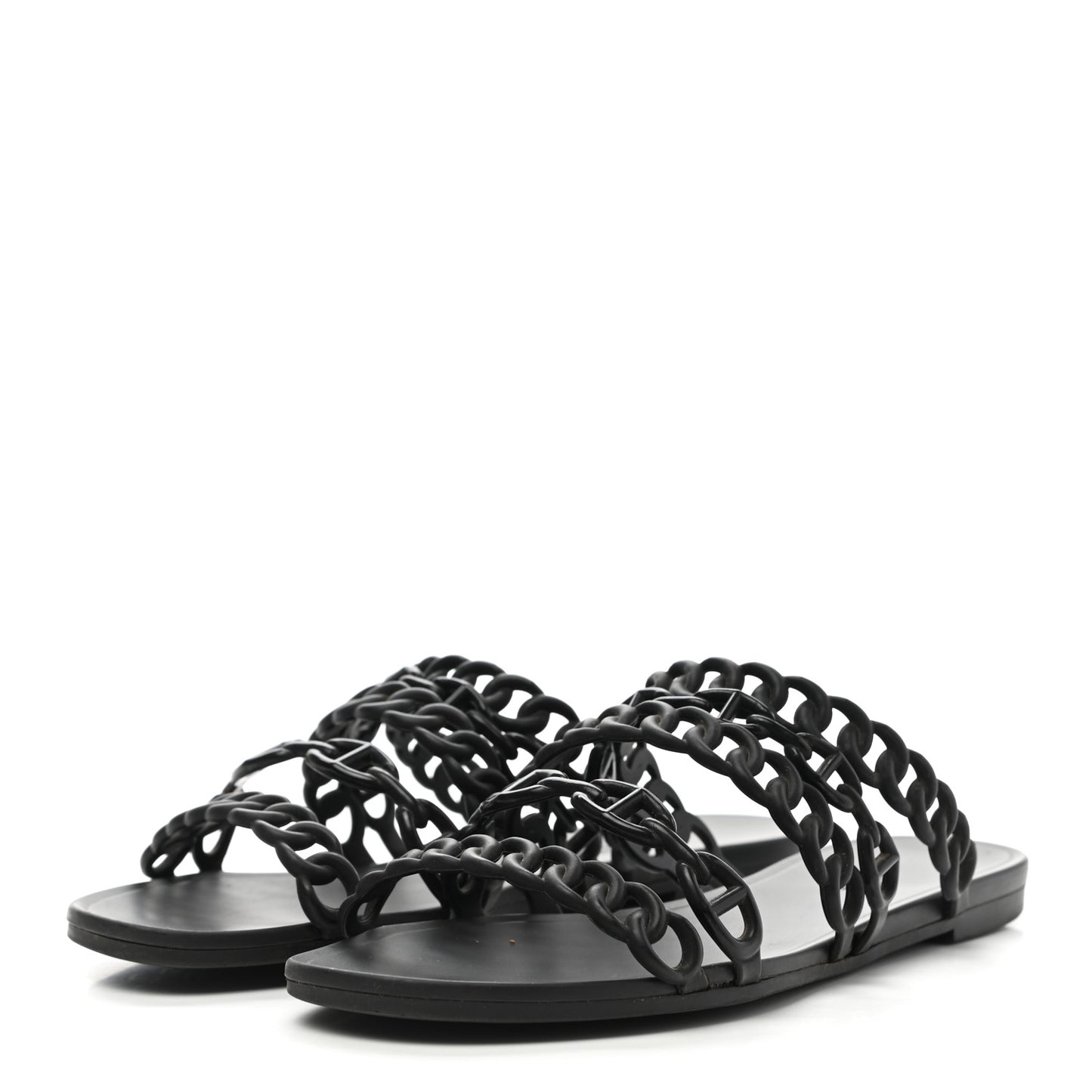 Rubber Chaine d'Ancre Nude Sandals 38 Black