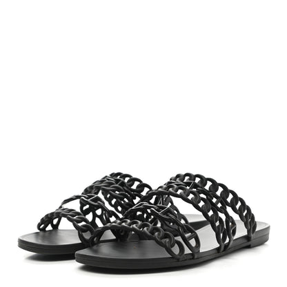 Hermes Rubber Chaine d'Ancre Nude Sandals 38 Black 3 of 8