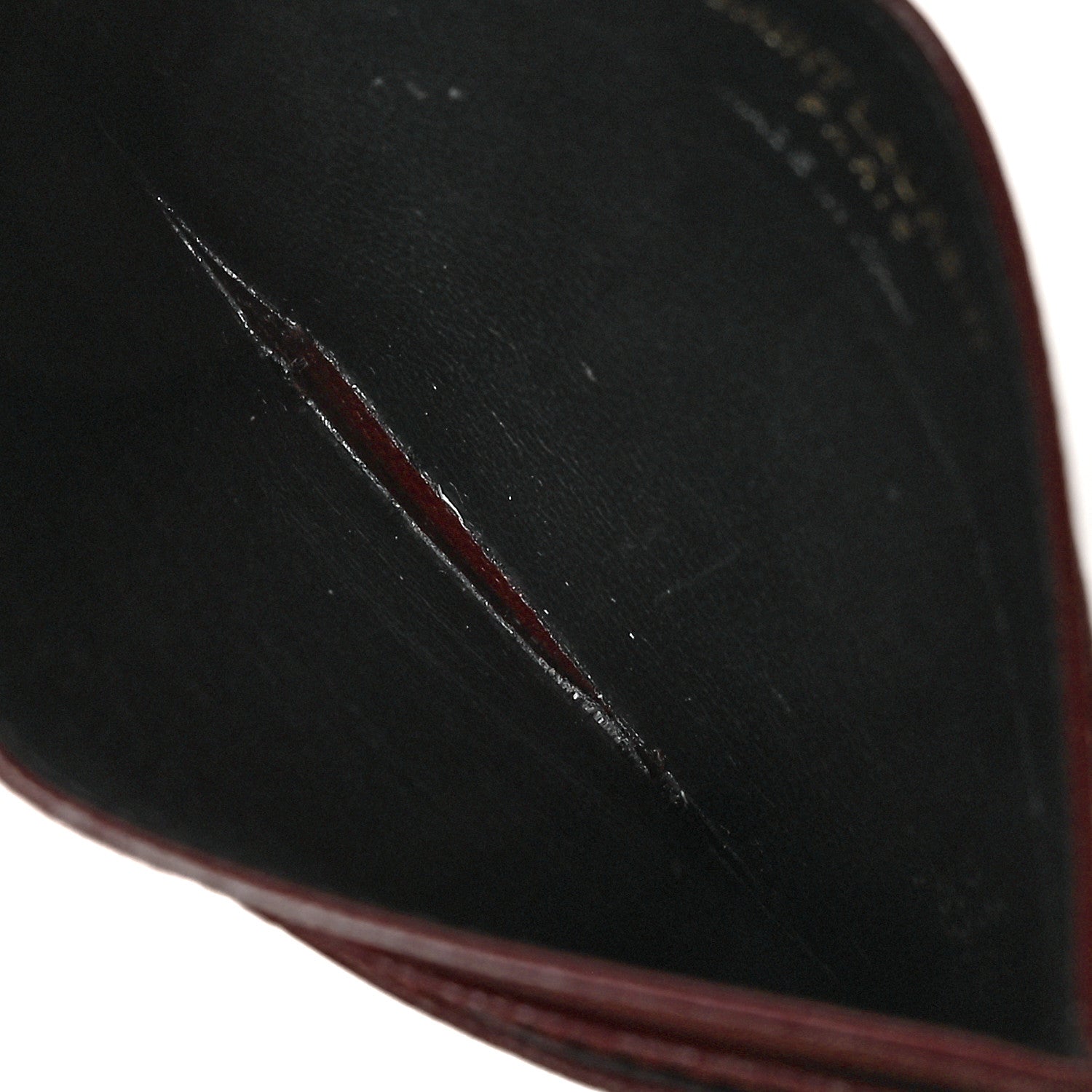Saint Laurent Grain De Poudre Matelasse Chevron Cassandre Credit Card Case Bordeaux 5 of 9