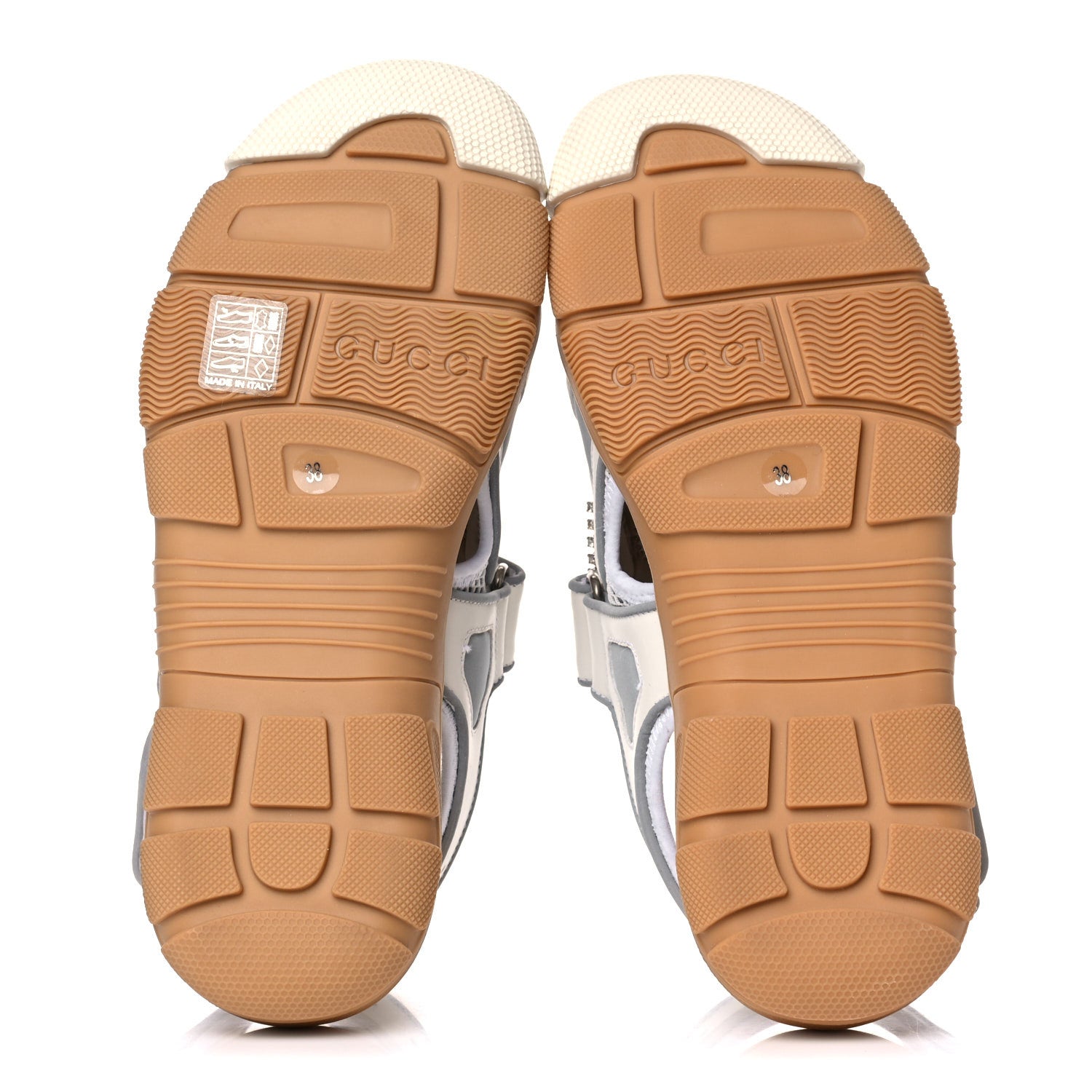Gucci Mesh Fabric Tinsel Sport Sandals 38 White Silver 5 of 13