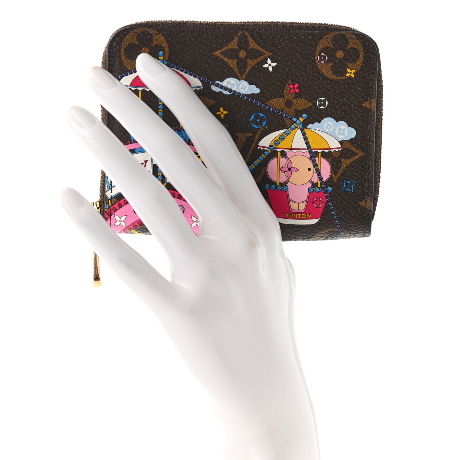 Louis Vuitton Monogram 2020 Christmas Animation Big Wheel Zippy Coin Purse Rose Ballerine 2 of 7