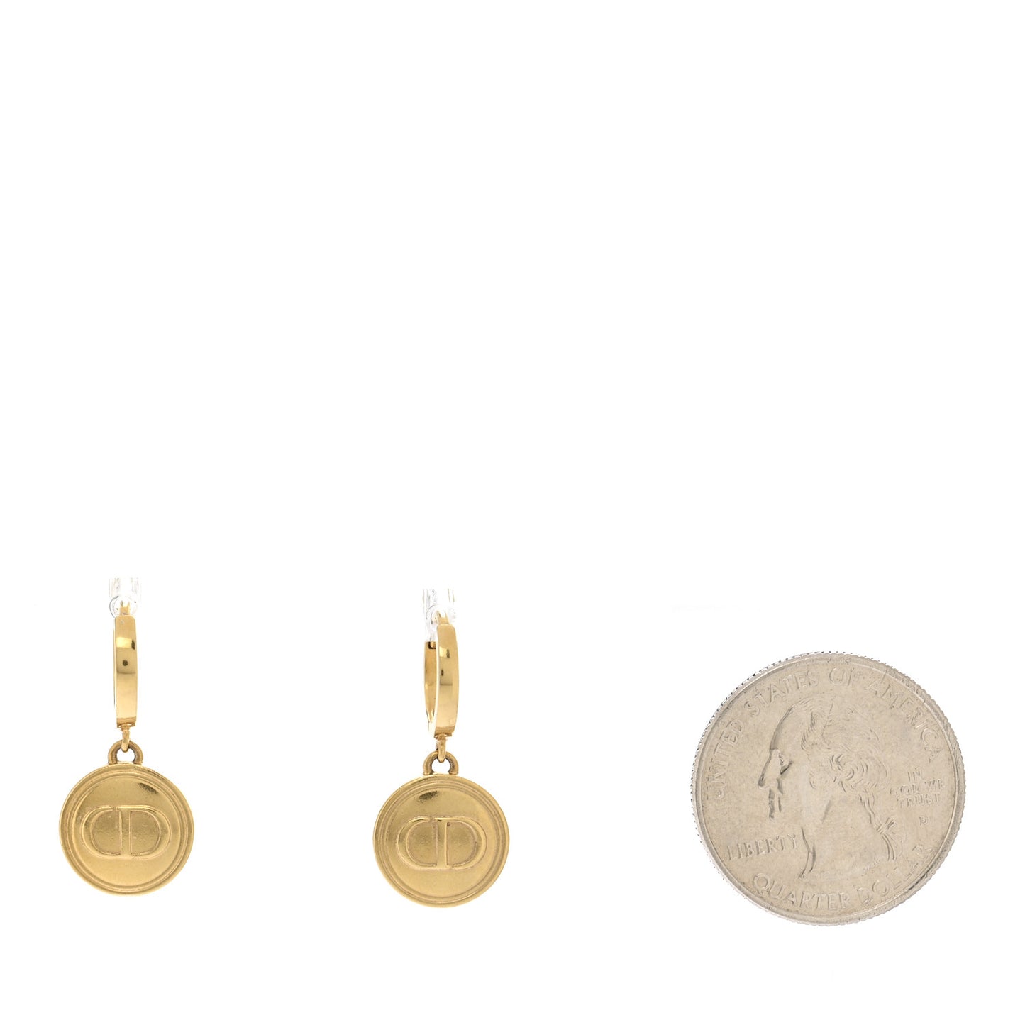 Metal CD Earrings Aged Gold
