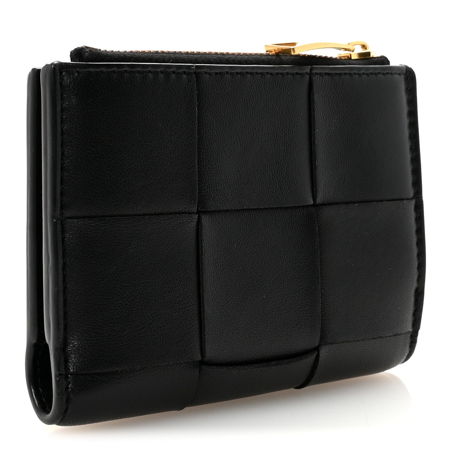 Bottega Veneta Nappa Maxi Intrecciato Small Bi-Fold Zip Wallet