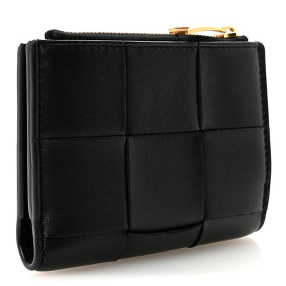 Bottega Veneta Nappa Maxi Intrecciato Small Bi-Fold Zip Wallet Black 3 of 7