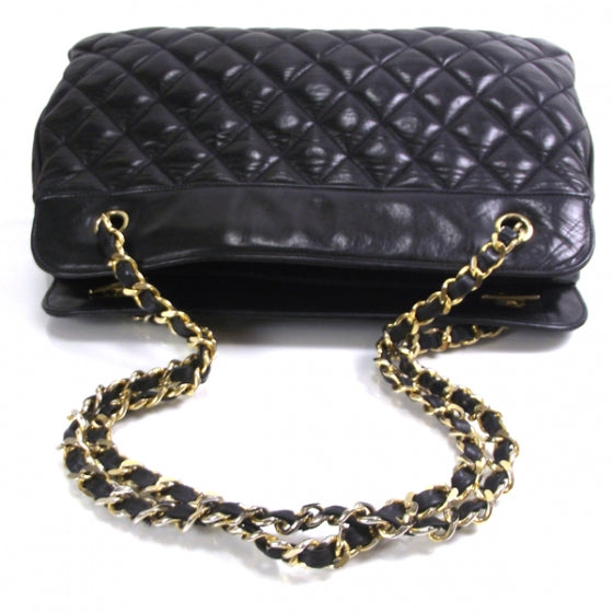 Lambskin Quilted Tote Navy