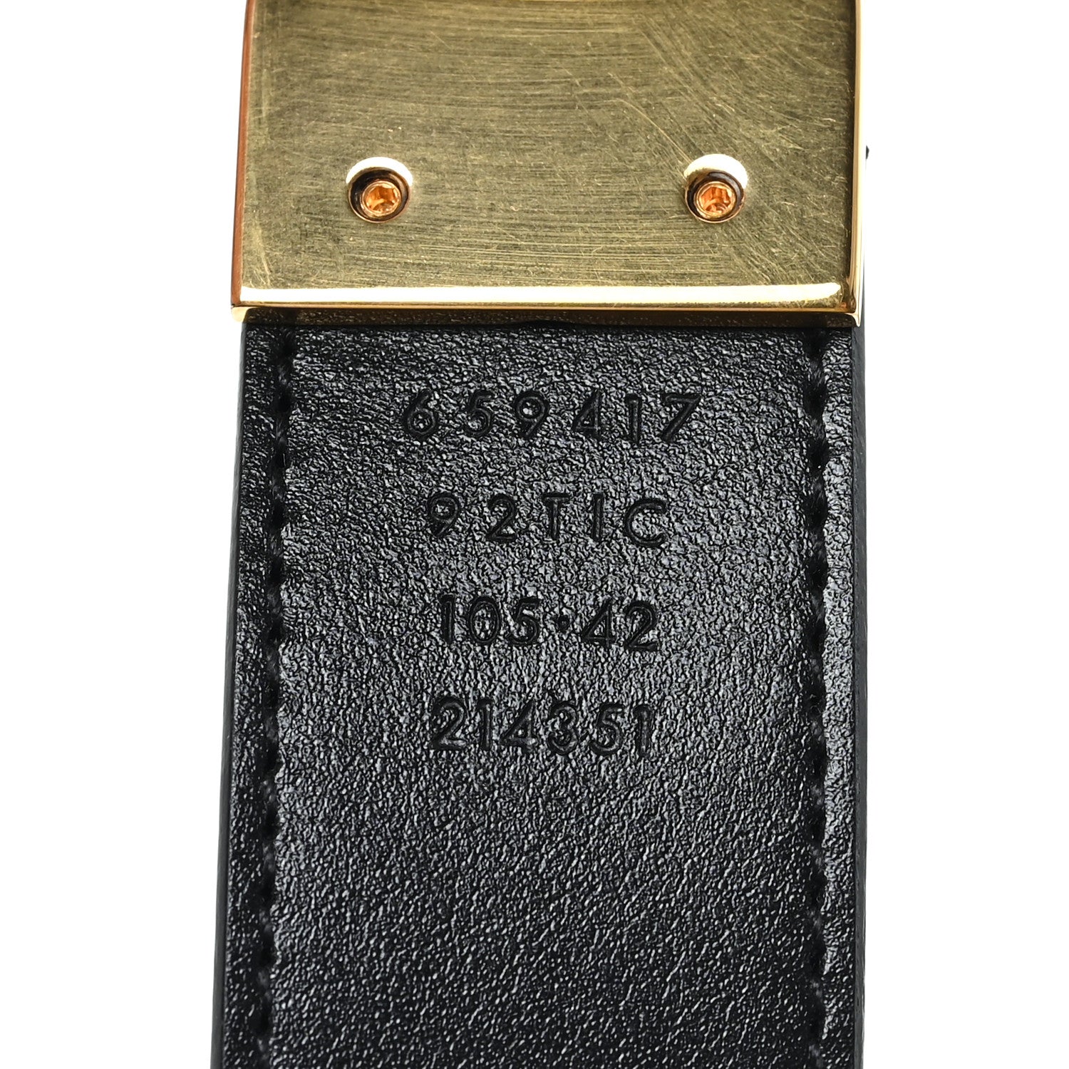 Gucci GG Supreme Monogram Plutone Calfskin Double G Reversible 30mm Belt 105 42 Beige Ebony New Acero 3 of 6