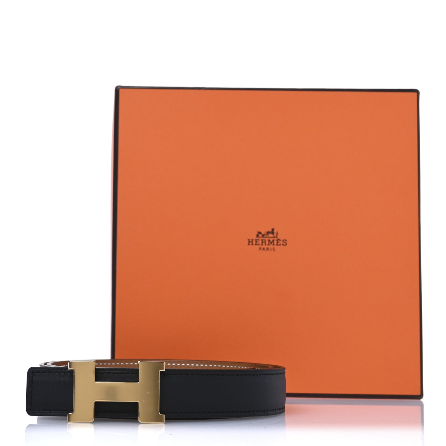 Swift Epsom 24mm Mini Constance H Belt 85 34 Black Gold