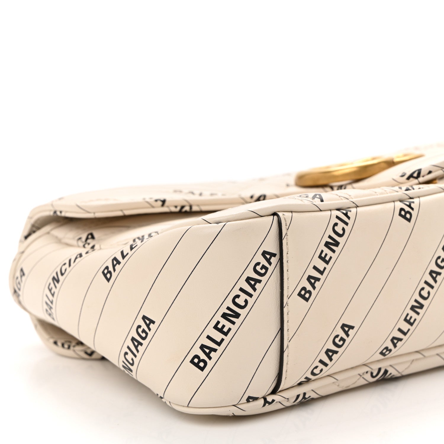 Gucci X BALENCIAGA Calfskin Matelasse Logo Print Small GG Marmont Shoulder Bag White 10 of 11
