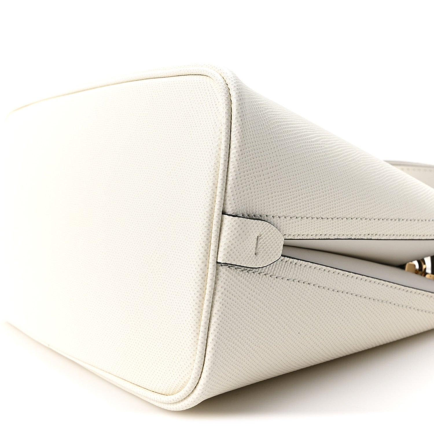 Prada Saffiano Cuir Small Matinee Tote  Bianco Black 9 of 9