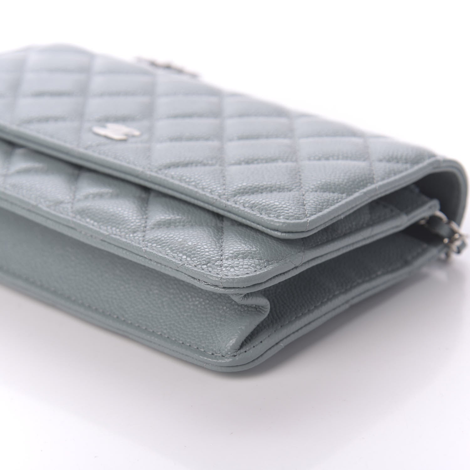 Chanel Caviar Quilted Wallet On Chain WOC Light Blue 7 of 12