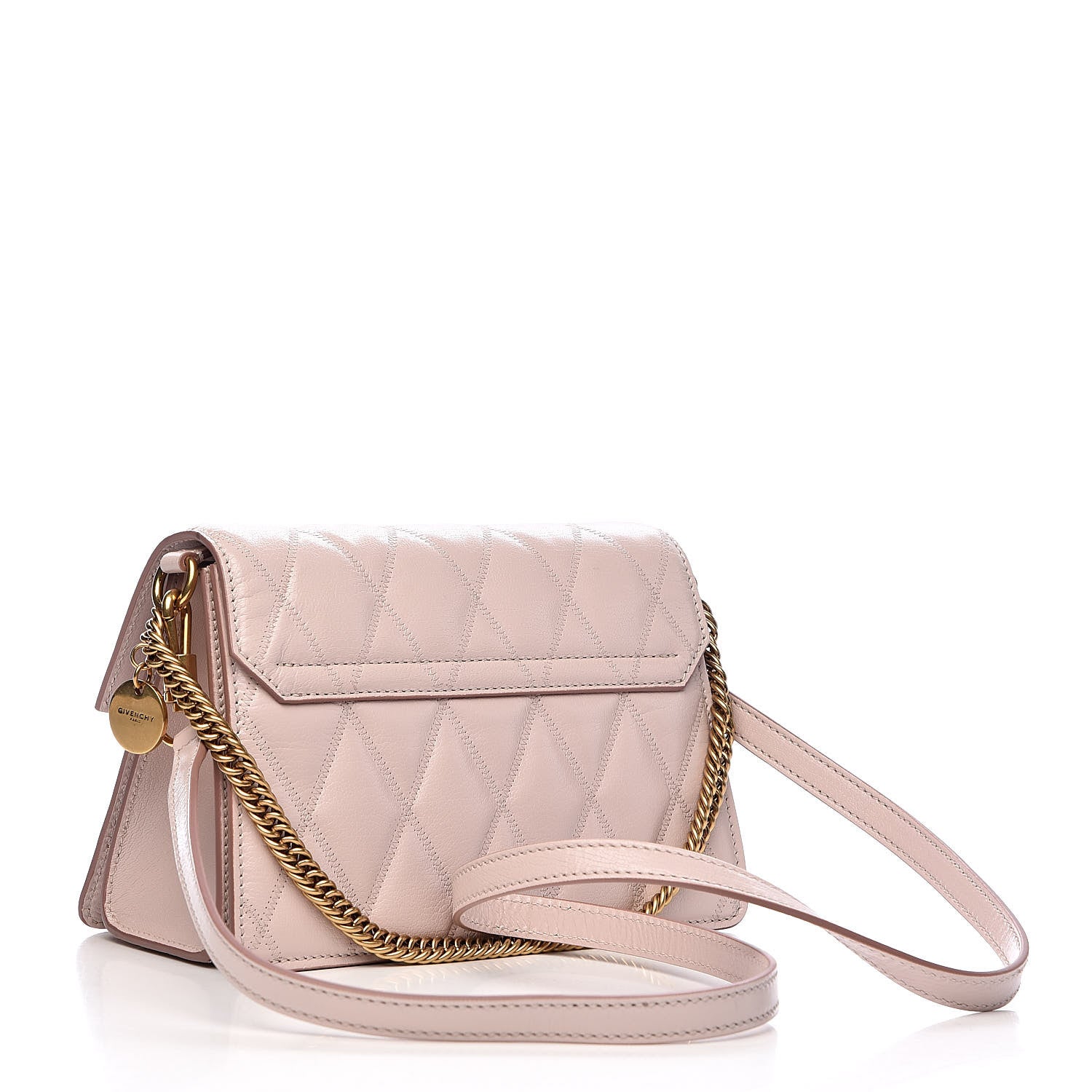 Givenchy Goatskin Quilted Small GV3 Shoulder Bag Natural 3 of 9