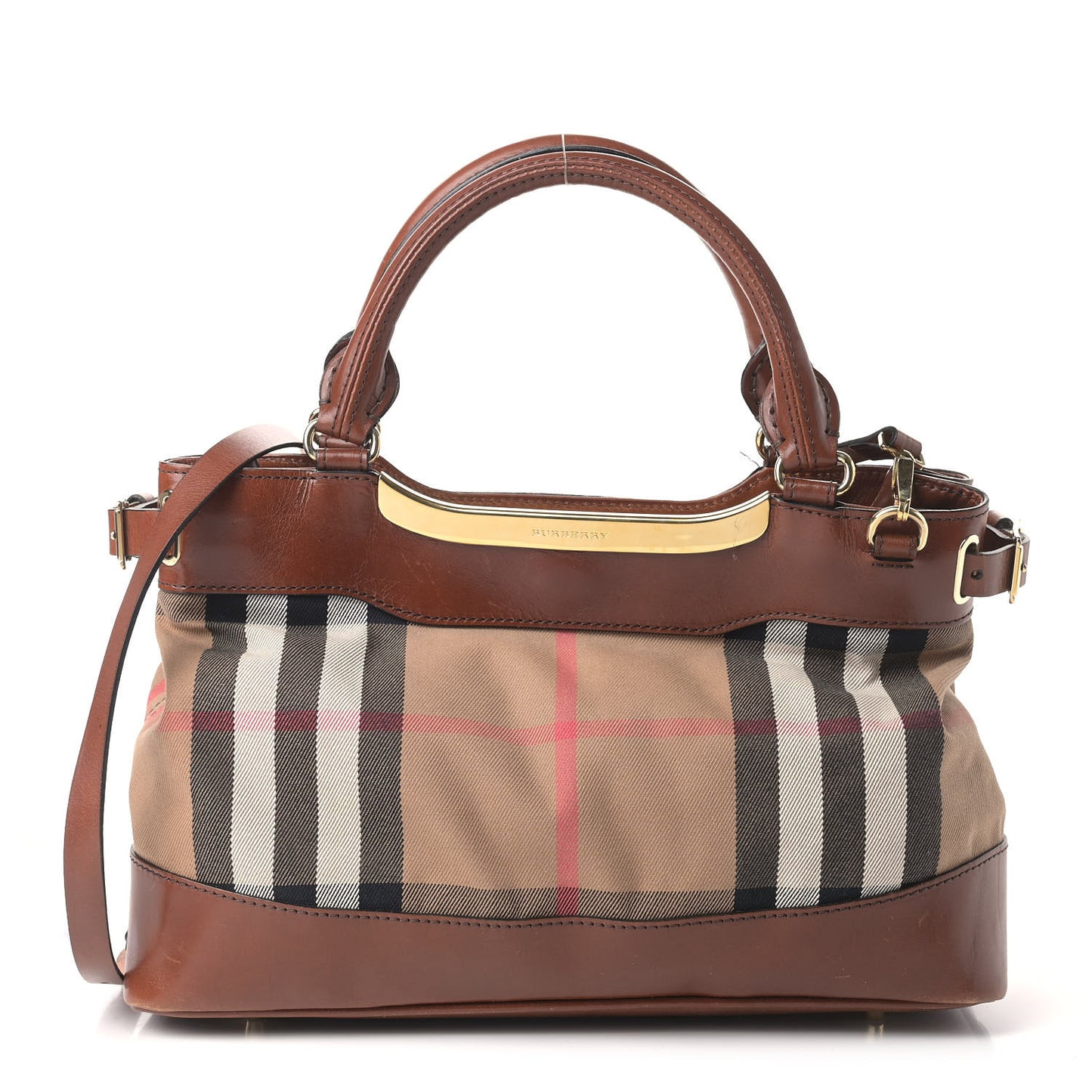 House Check Bridle Calfskin Hepburn Satchel Tan