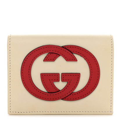 Gucci Calfskin Interlocking Card Case Mystic White Hibiscus Red 1 of 8