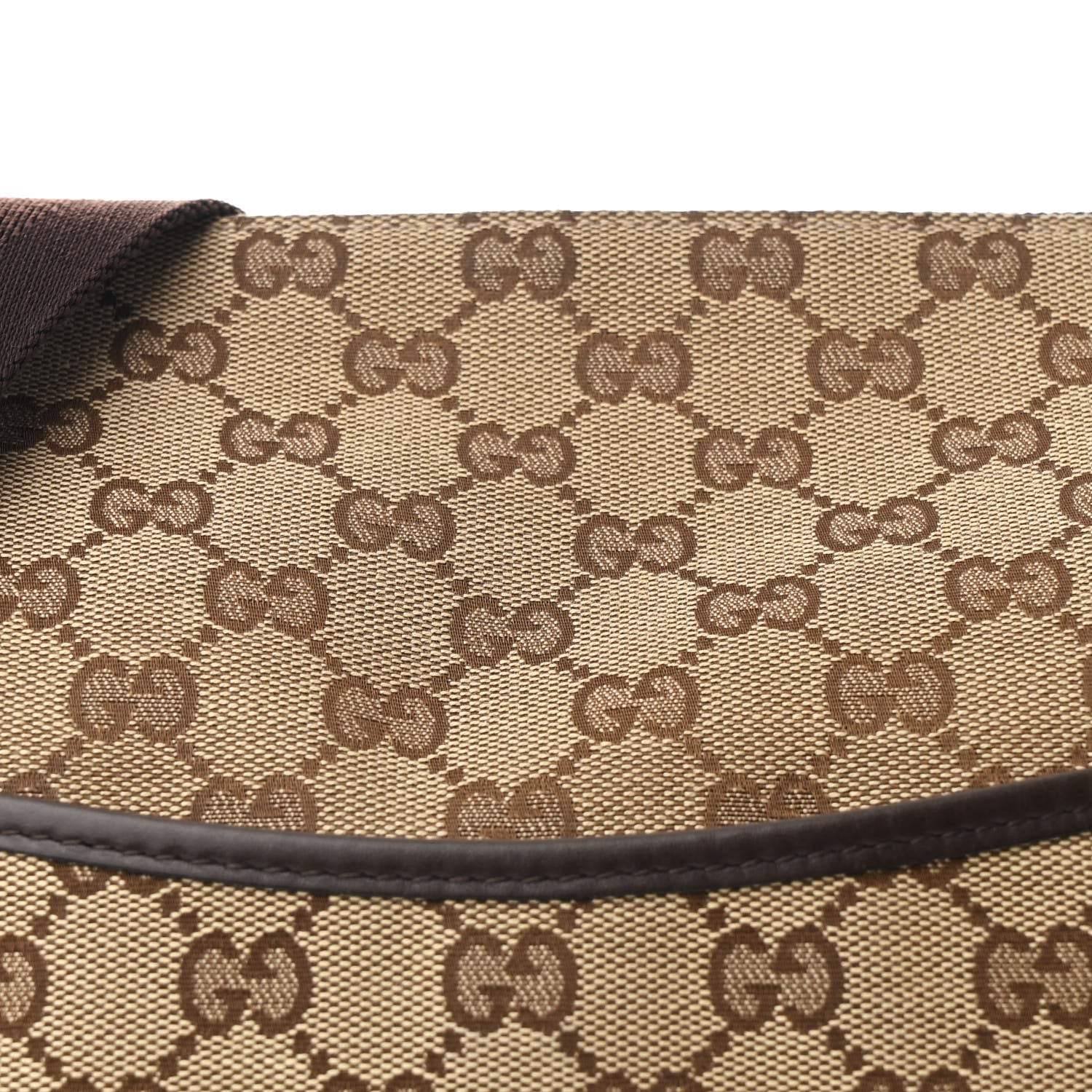 Gucci Monogram Calfskin Perforated Medium Flat Messenger Bag Dark Brown 8 of 10