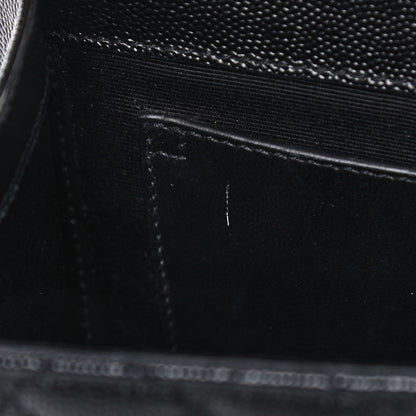 Saint Laurent Grain De Poudre Textured Mixed Matelasse Triquilt Medium Monogram Satchel Black 12 of 13