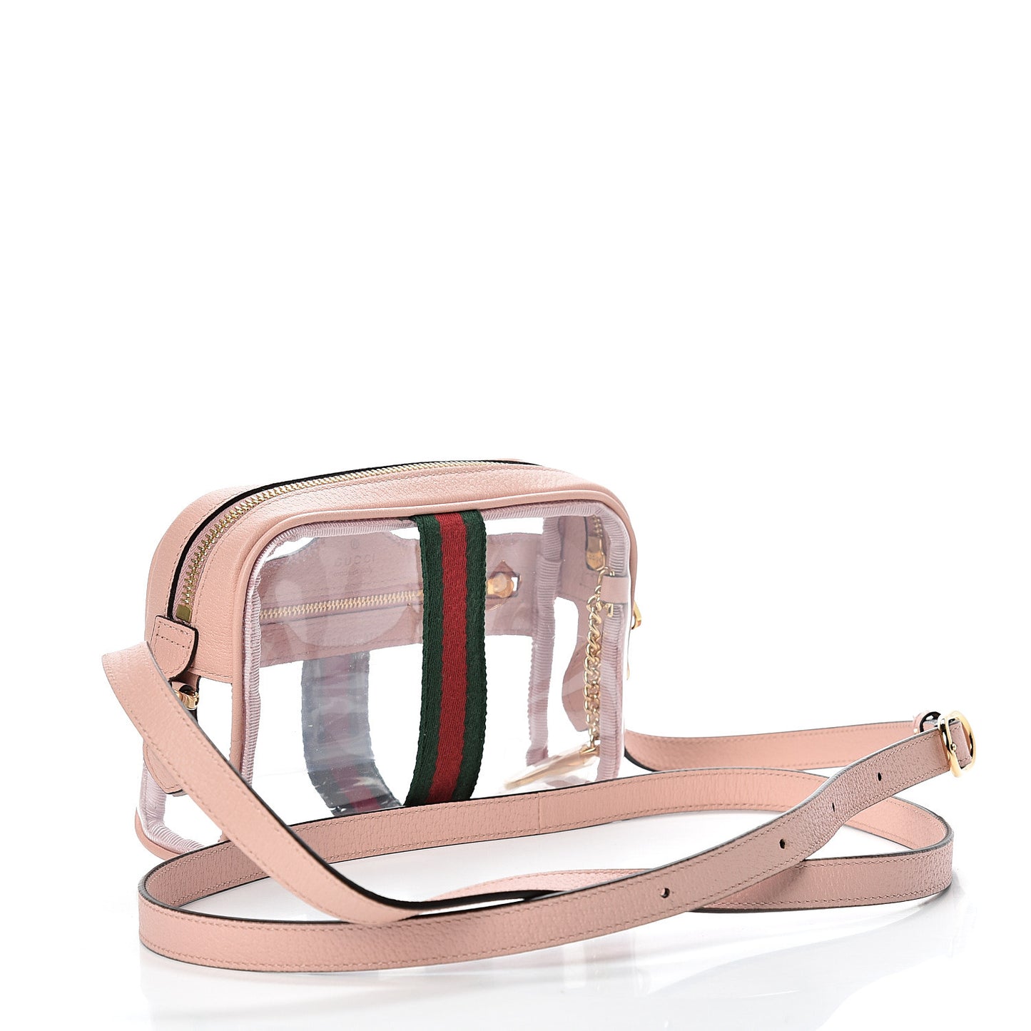 Vinyl Web Mini Ophidia Transparent Shoulder Bag Perfect Pink
