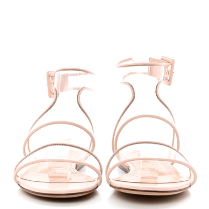 Valentino Garavani Nappa PVC Dollybow Sandals 38 Water Rose 2 of 9