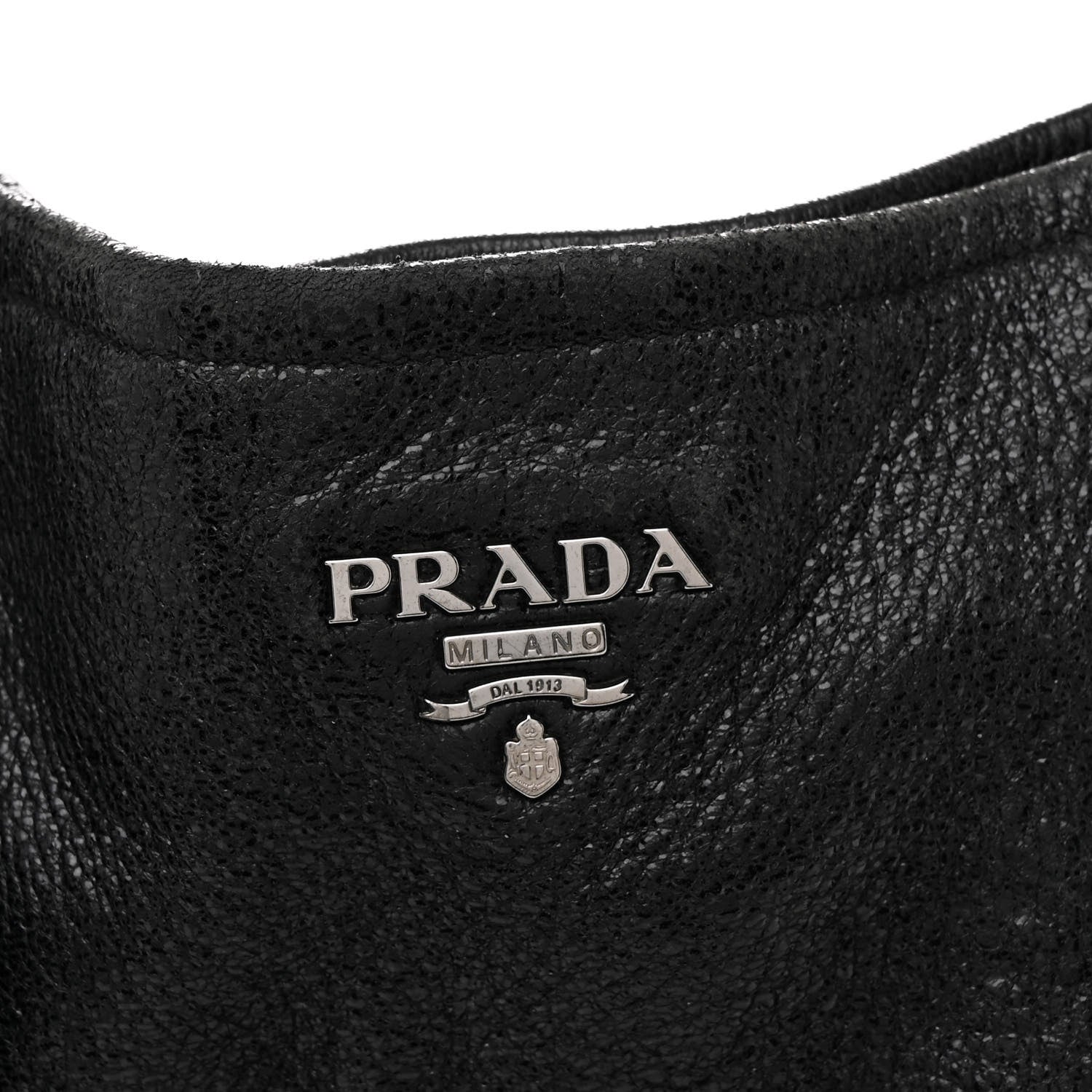 Prada Cervo Lux Side Zipper Tote Black 8 of 10