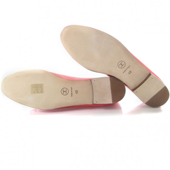 Chanel Patent Classic CC Ballet Flats 40 Red 5 of 9