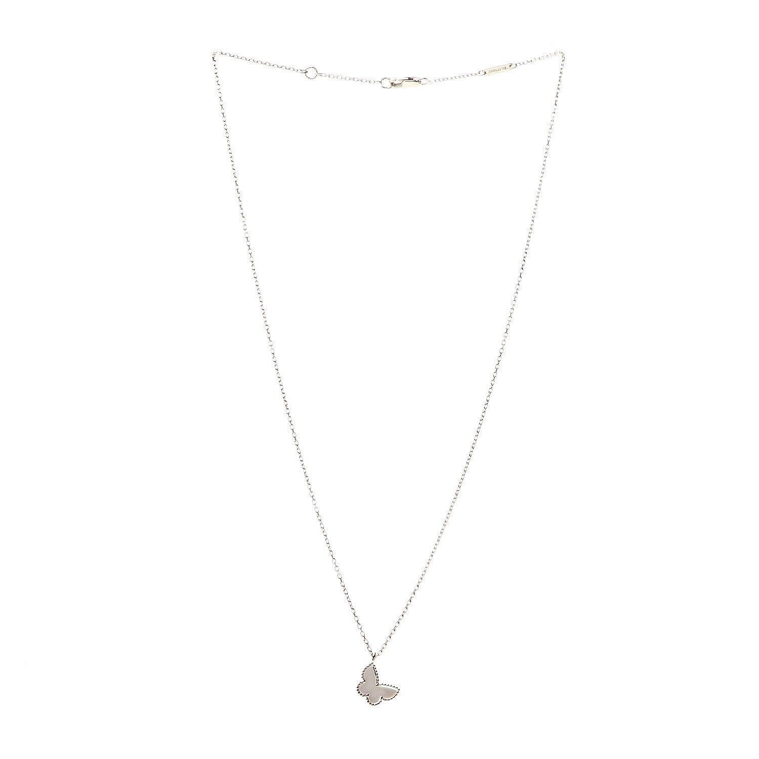 Van Cleef & Arpels 18K Yellow Gold Mother of Pearl Sweet Alhambra Butterfly Pendant Necklace 3 of 8