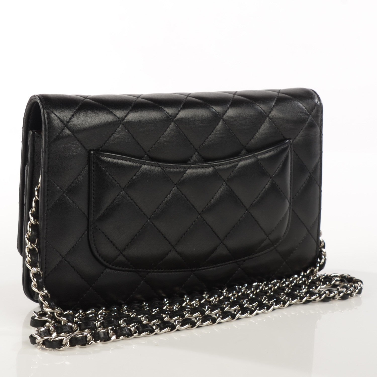 Chanel Lambskin Quilted Wallet On Chain WOC Black 3 of 8