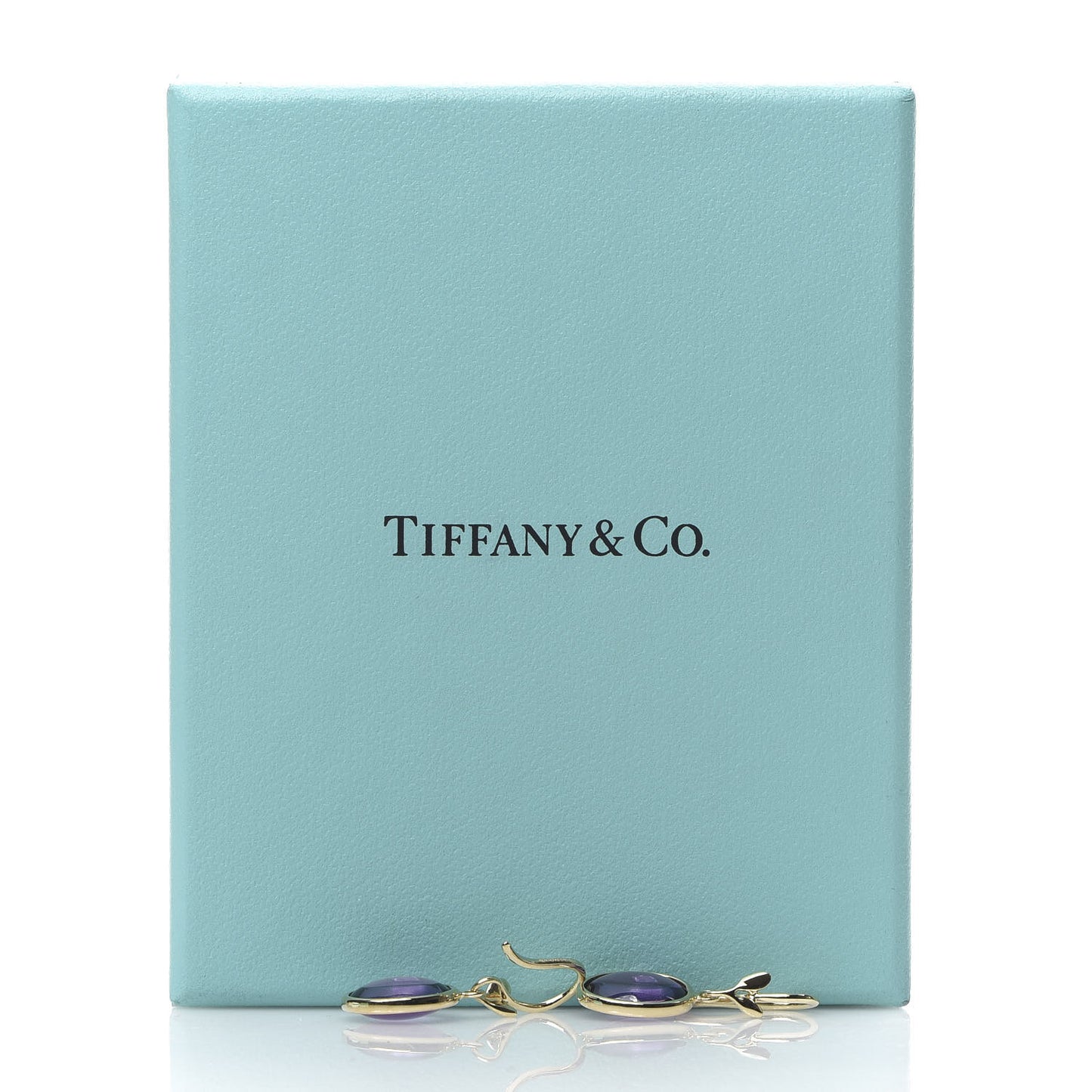 18K Yellow Gold Amethyst Paloma Picasso Olive Leaf Drop Earrings