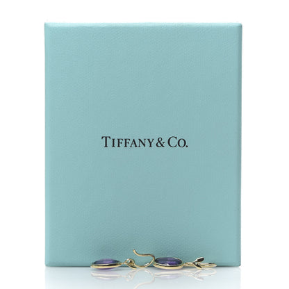 Tiffany 18K Yellow Gold Amethyst Paloma Picasso Olive Leaf Drop Earrings 5 of 5