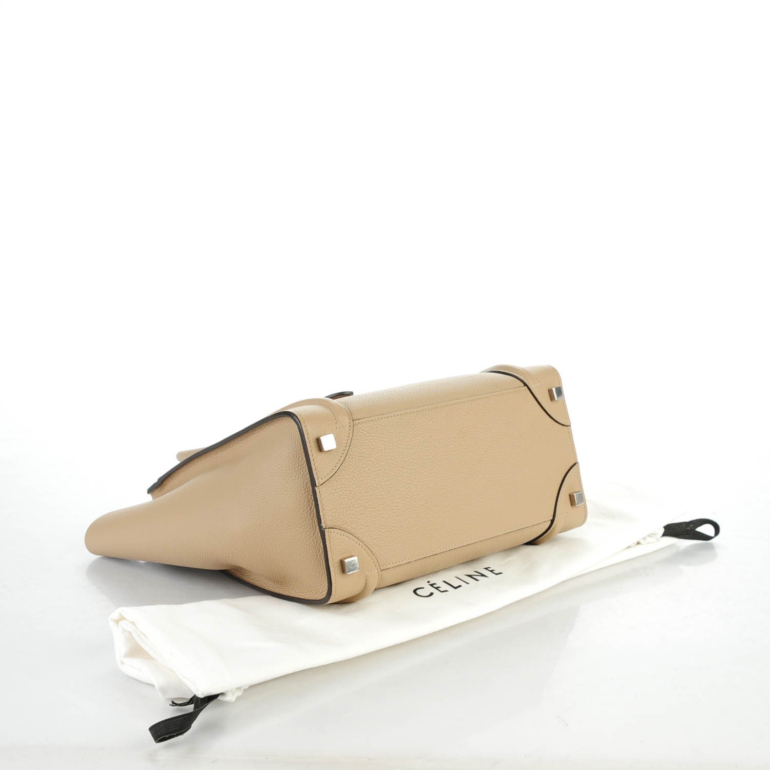 Celine Drummed Calfskin Micro Luggage Dune 4 of 8