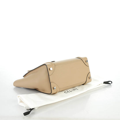 Celine Drummed Calfskin Micro Luggage Dune 4 of 8