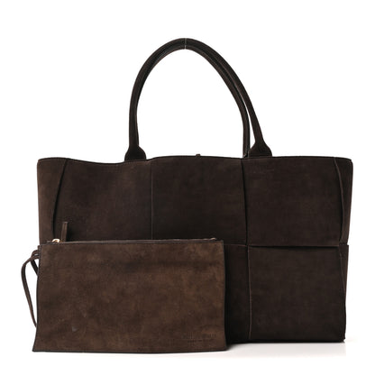 Bottega Veneta Suede Maxi Intrecciato Small Arco Tote Fondente 3 of 10