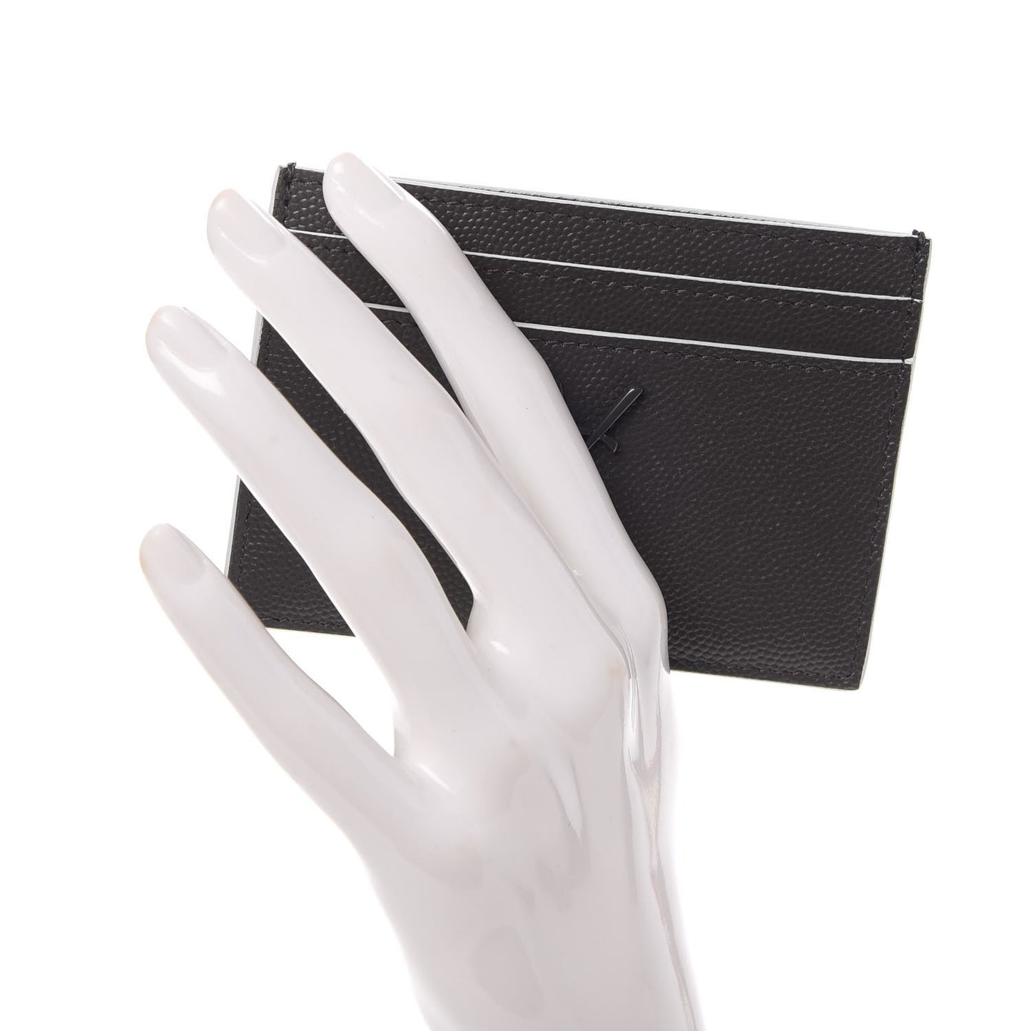 Grain De Poudre Monogram Credit Card Case Grey