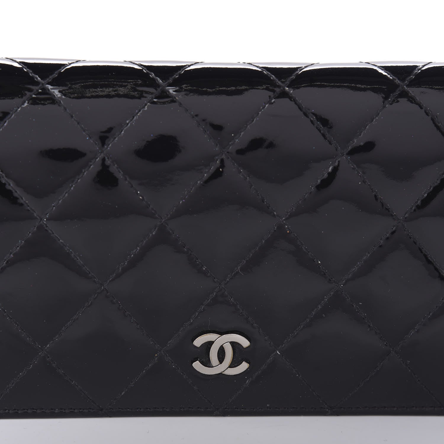 Chanel Patent Calfskin Quilted Yen Wallet Black 10 of 10