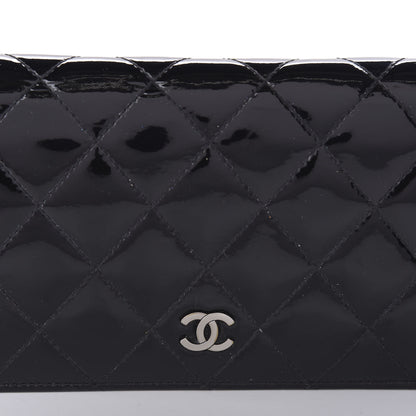 Chanel Patent Calfskin Quilted Yen Wallet Black 10 of 10