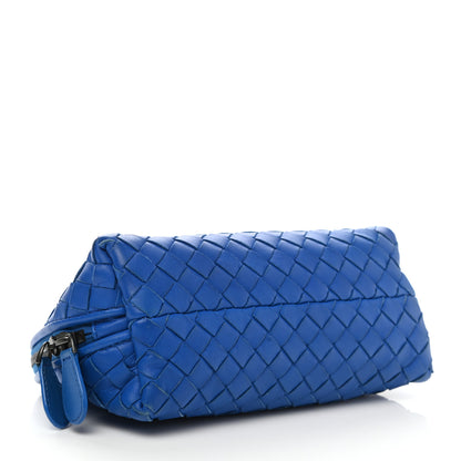Bottega Veneta Nappa Intrecciato Small Cosmetic Pouch Signal Blue 4 of 13