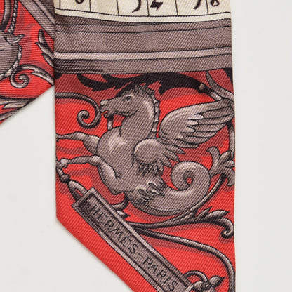 Hermes Silk Astrologie Twilly Rouge Grey Vert 3 of 6