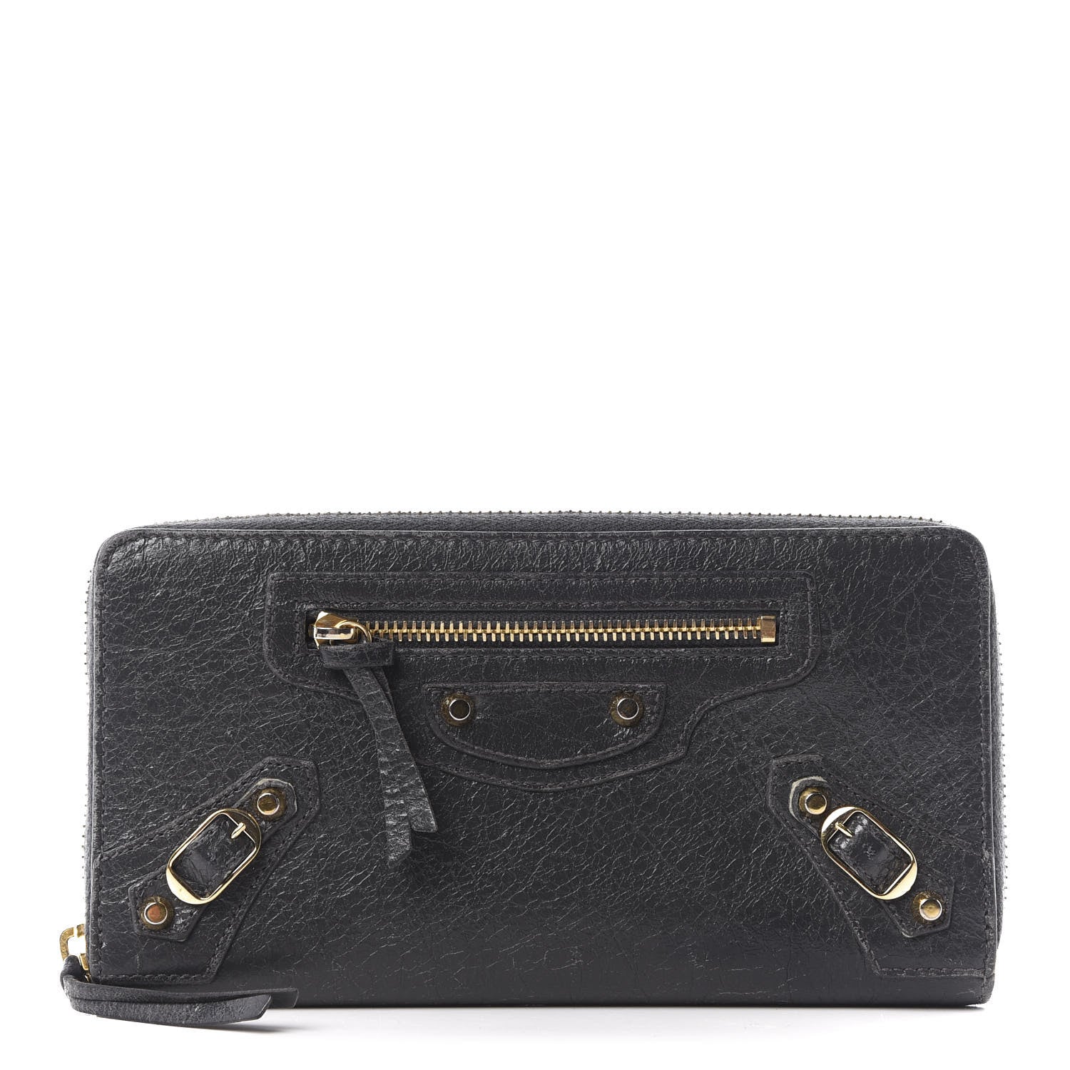 Balenciaga Agneau Classic Gold Hardware Continental Zip Around Wallet Gris Fossile 1 of 8