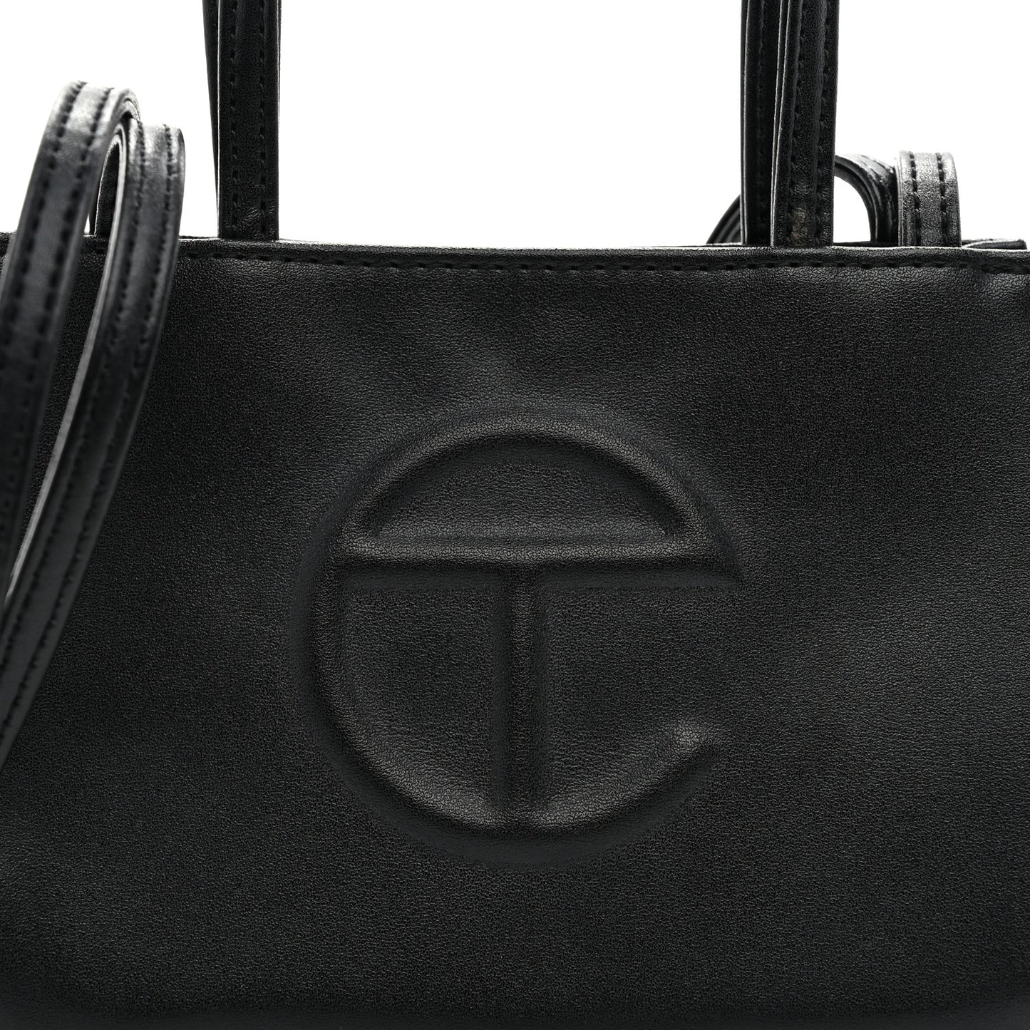 Vegan Leather Small Shopping Bag Black