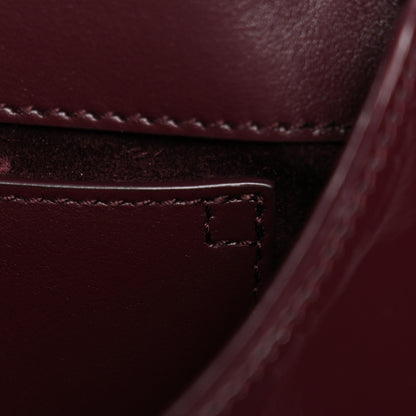 Saint Laurent Patent Calfskin Mini Voltaire Top Handle Bag Dark Wine 11 of 12