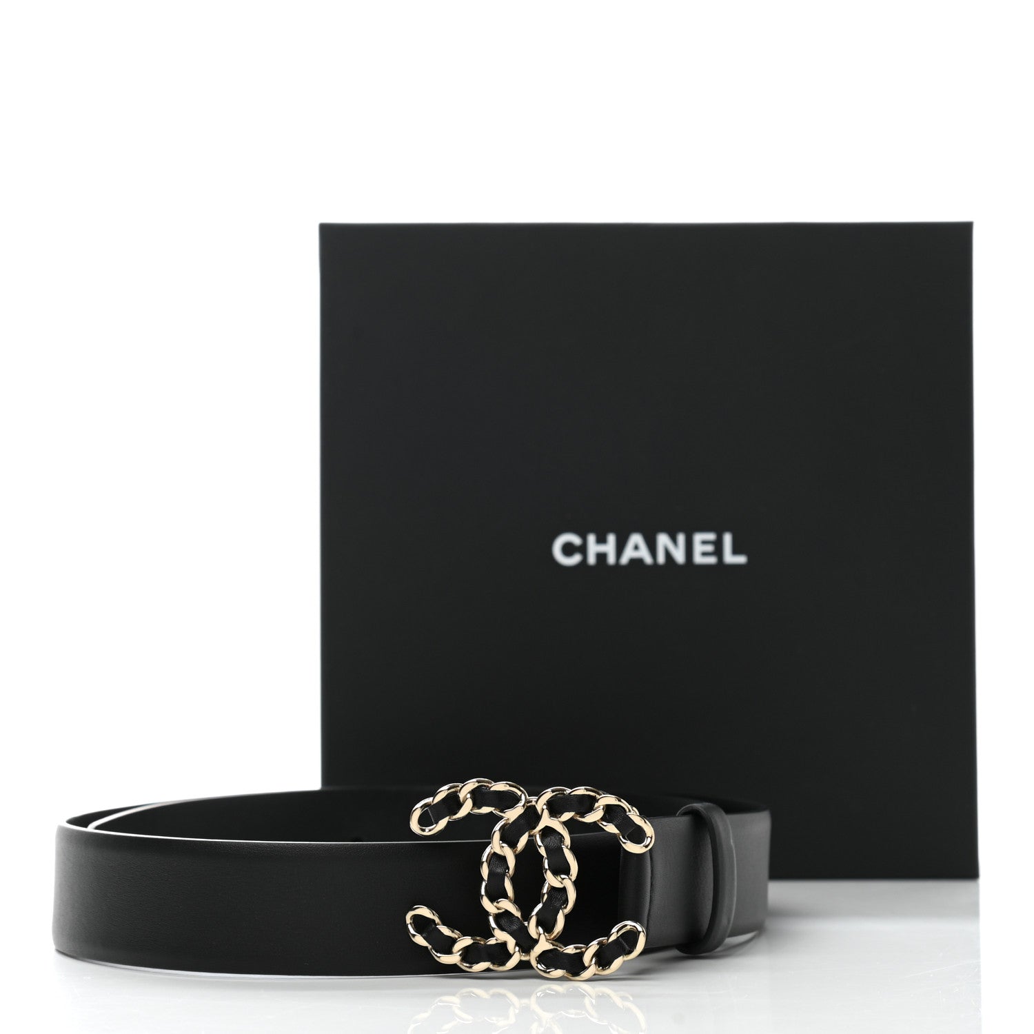 Chanel Calfskin CC Chain Belt 85 34 Black 7 of 7