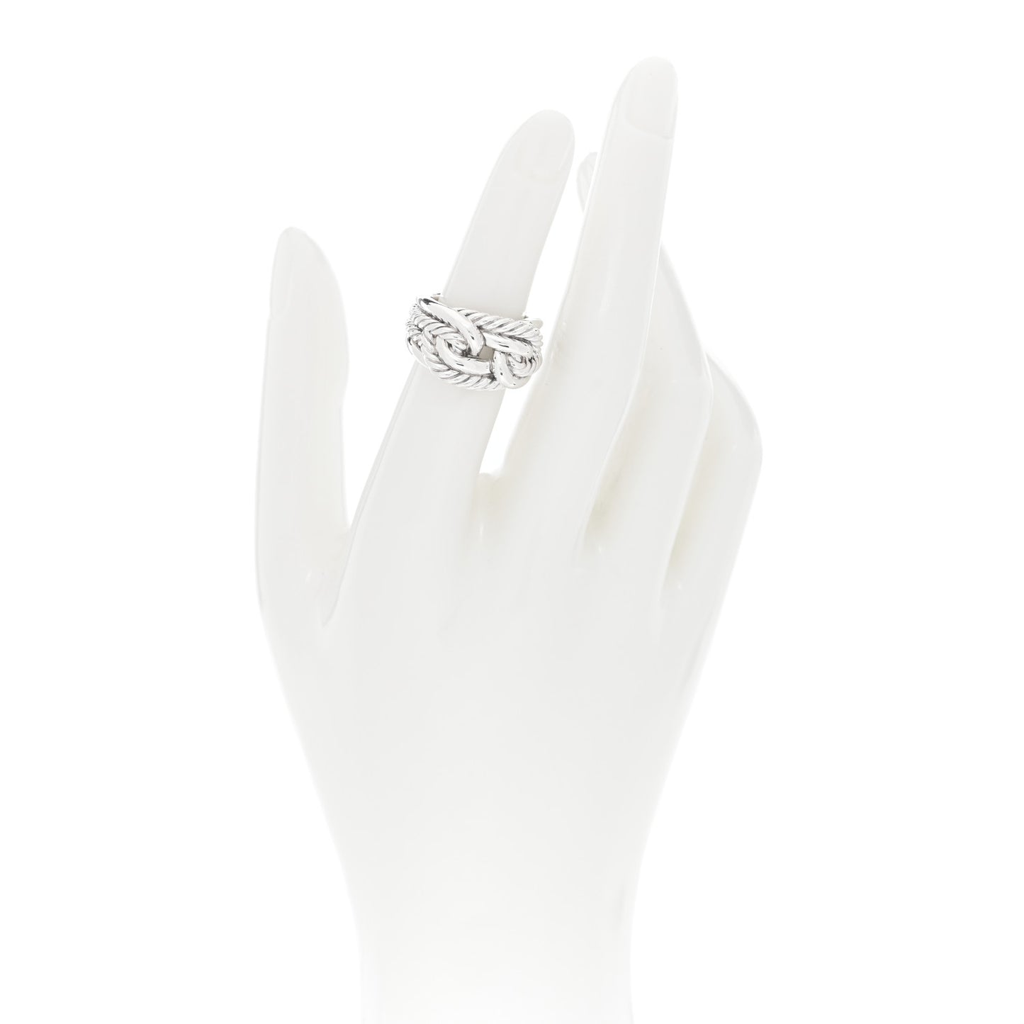 Sterling Silver Woven Cable Ring 50 5.25