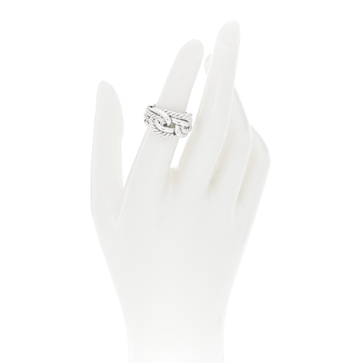 David Yurman Sterling Silver Woven Cable Ring 50 5.25 2 of 4