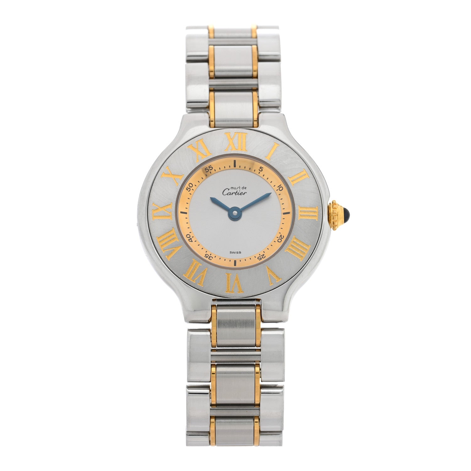 Cartier Stainless Steel 18K Yellow Gold 28mm Must de 21 Quartz Watch 1 of 5