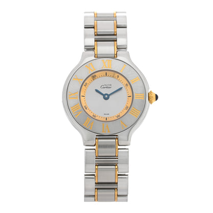 Cartier Stainless Steel 18K Yellow Gold 28mm Must de 21 Quartz Watch 1 of 5