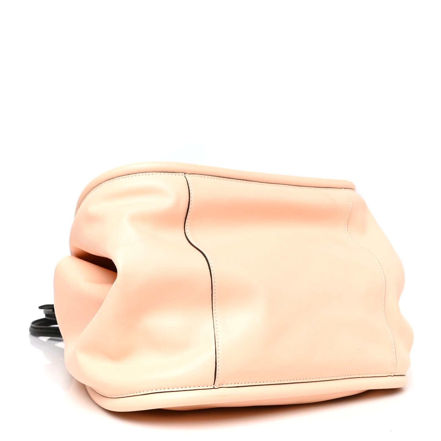 Calfskin Large Ruched Tote Peach