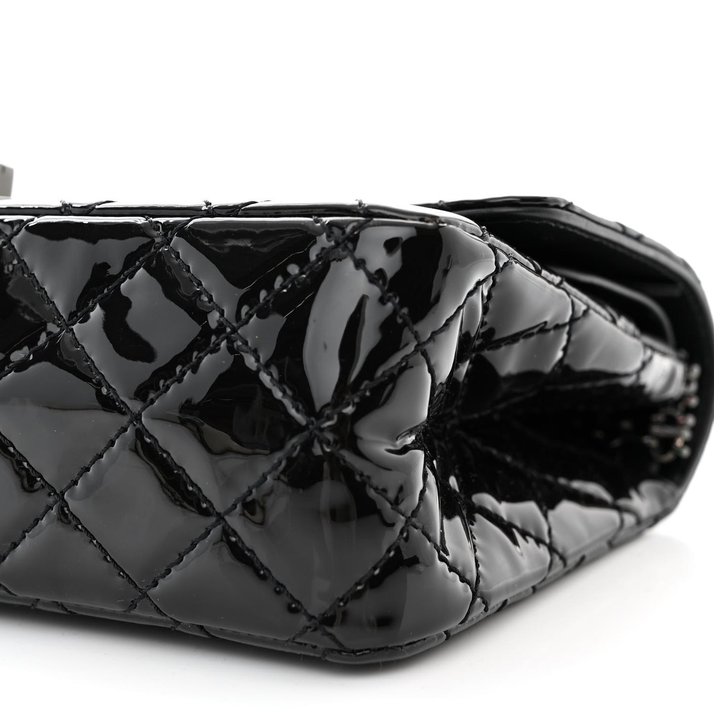 Patent Calfskin Quilted 2.55 Reissue 225 Flap So Black