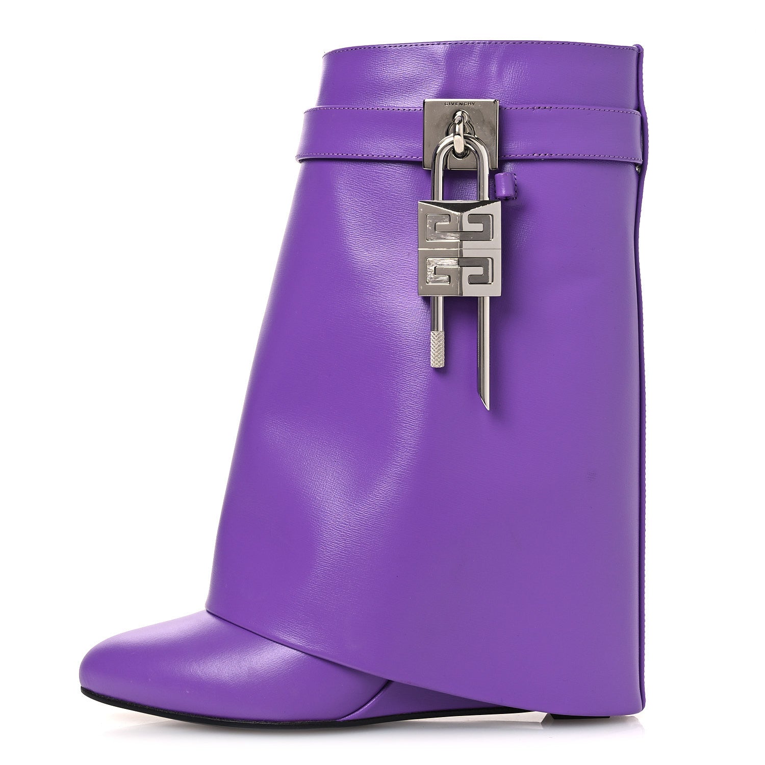 Givenchy Calfskin Shark Lock Ankle Boots 35 Ultraviolet 1 of 16