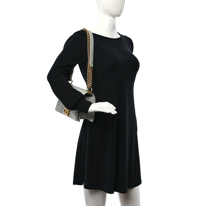 Chanel Caviar Chevron Quilted Medium Boy Flap Light Grey 2 of 12